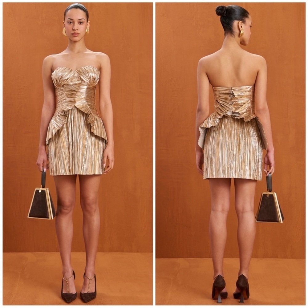Cult Gaia Charlique Mini Dress Gold - Picture 2 of 9